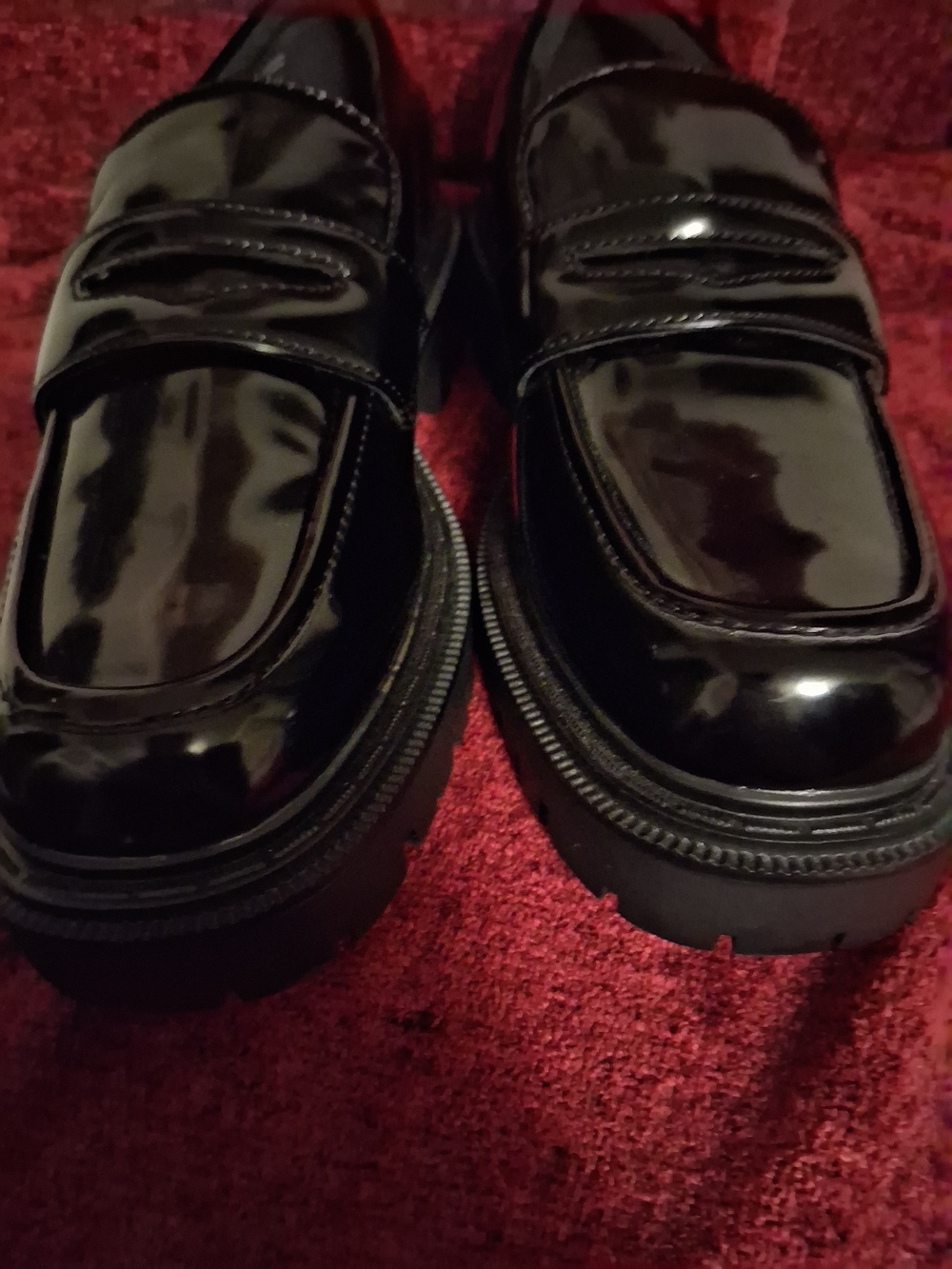 Aldo Women's Black Patent Platform Loafers